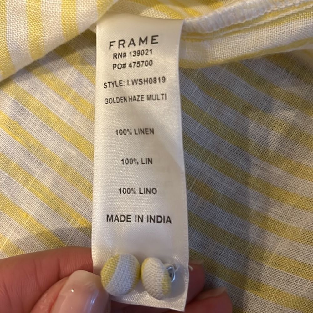 Frame Striped One-Shoulder Linen Top - Picture 5 of 8